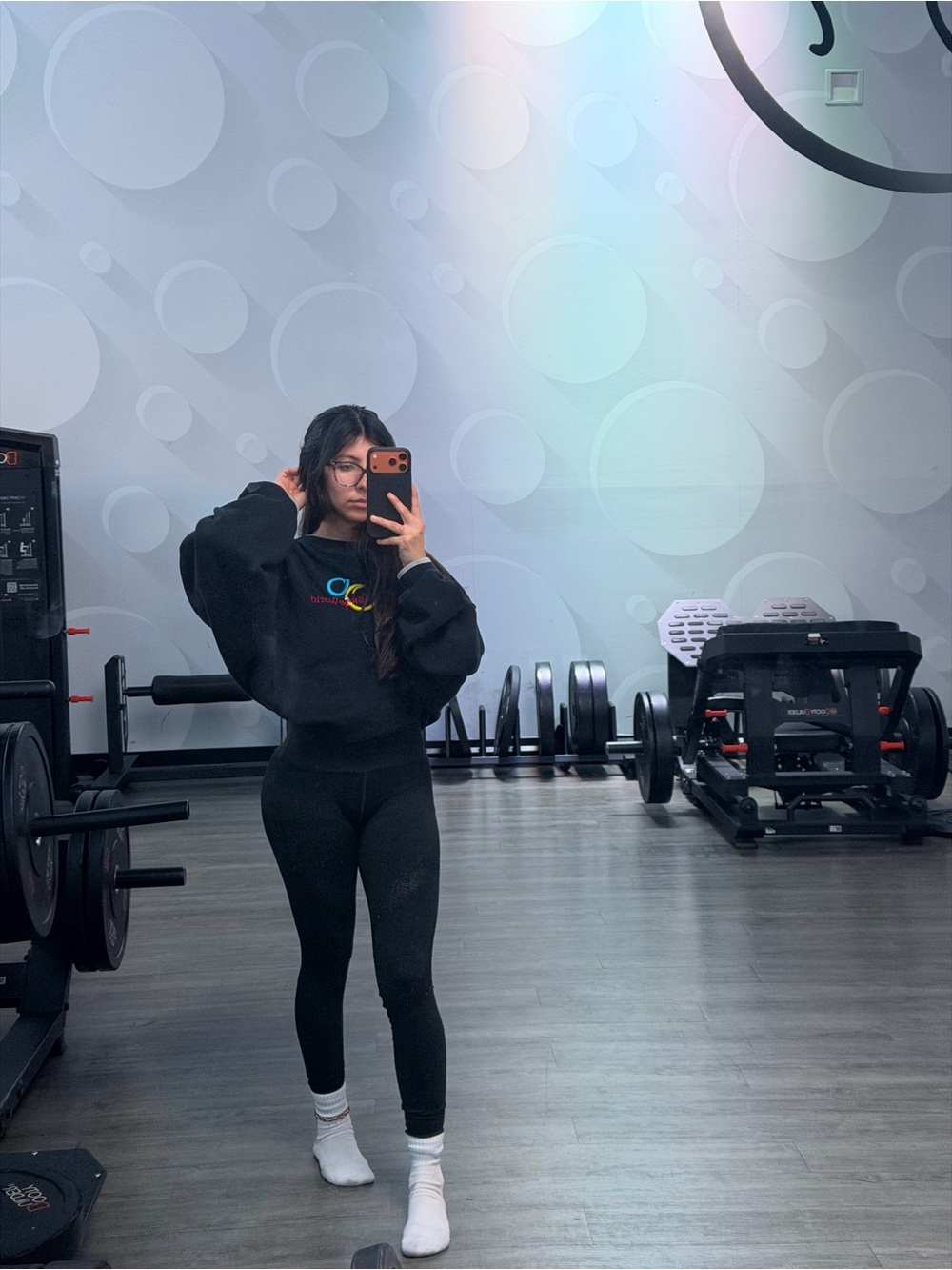 Disney Black Crewneck Sweatshirt with Multicolor Mickey Rings - Picture 5 of 7